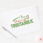 トラウフィッシャーマン魚釣り 楕円形シール (封筒)