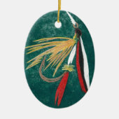 トラウフィンウェットフライクリスマスオーナメント セラミックオーナメント (正面)