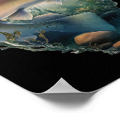 トラウフライフィッシングマウンテンズ自然漁師 ポスター (角)