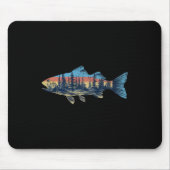 トラウフライフィッシング自然アウトドアフィッシャーマンワイルドルフ マウスパッド (正面)