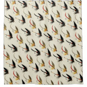 トラウフライ魚釣り シャワーカーテン (正面)