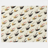 トラウフライ魚釣り フリースブランケット (正面(横))