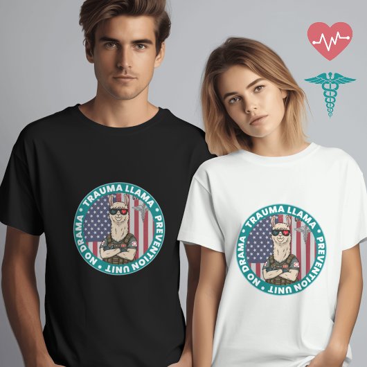 トラウマおもしろいラマ防止ユニット医療用Tシャツ Tシャツ