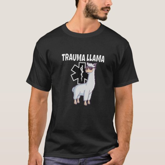 トラウマおもしろいラマEMTメディアEMSギフト Tシャツ (正面)