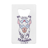 トラウマのラマはドラマではない クレジットカード栓抜き (裏面)