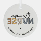 トラウマパーソナライズされたナース外傷看護ギフト ガラスオーナメント (裏面)