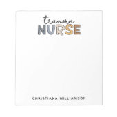 トラウマパーソナライズされたナース外傷看護ギフト ノートパッド (正面)