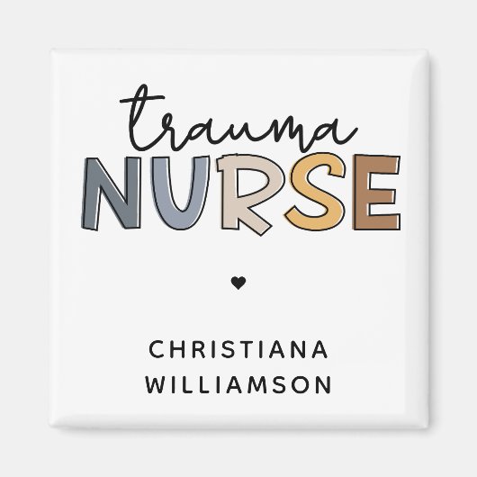トラウマパーソナライズされたナース外傷看護ギフト マグネット (正面)