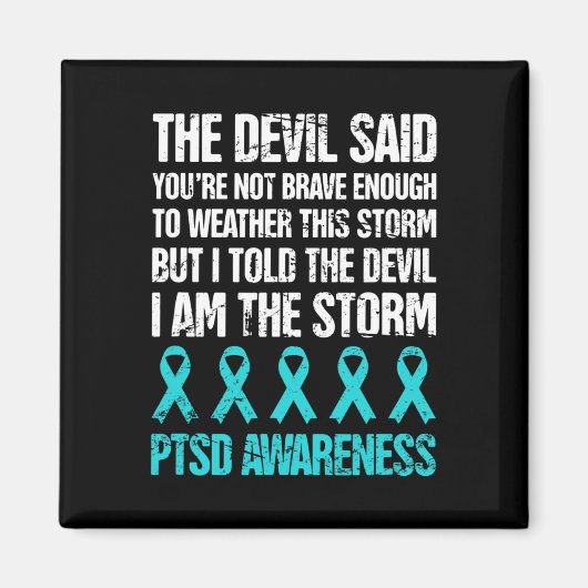 トラウマ後遺症 PTSD 啓発 ストレスに苦しむ マグネット (正面)