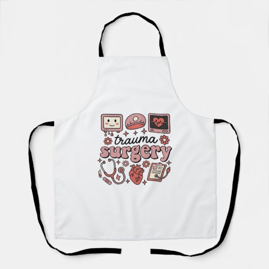 トラウマ手術 ビンテージ医療ベクターTシャツデザイン エプロン (正面)