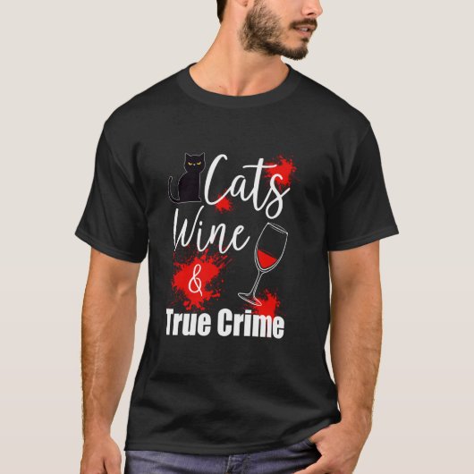 トラウマ猫好きワイン Tシャツ (正面)