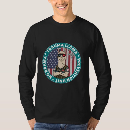 トラウマ・ラマ防止ユニット メディカルTシャツ 面白い Tシャツ (正面)
