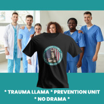 トラウマ・ラマ防止ユニット メディカルTシャツ 面白い