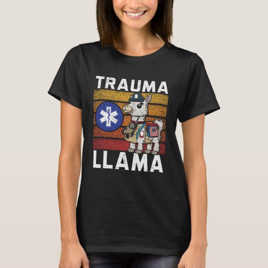トラウマ ラマ 医療 EMT 救急救命士 Tシャツ (正面)