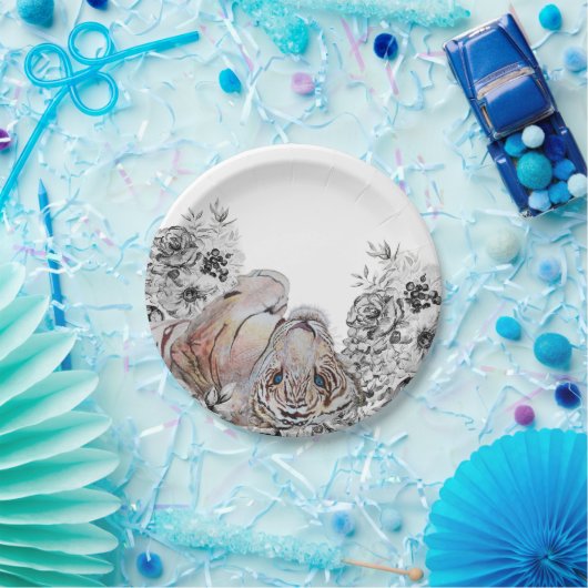 トラエレガントガ植物性フローラパーティー ペーパープレート (パーティー)