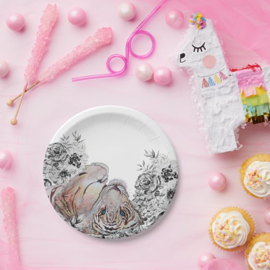 トラエレガントガ植物性フローラパーティー ペーパープレート (パーティー)