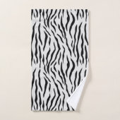 トラエレガントガ顔とライトグレーのモノグラム バスタオルセット (ハンドタオル)