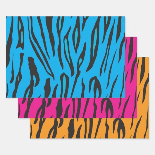 トラカラフルストライプー ラッピングペーパーシート (セット)