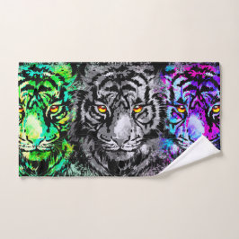 トラカラフルーのアートワーククール- Tiger Bath Toolo Set バスタオルセット