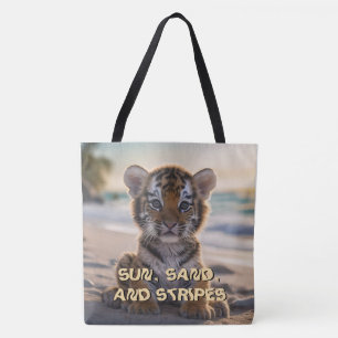 トラガール "SUN, SAND, AND STRIPES" ビーチトート トートバッグ