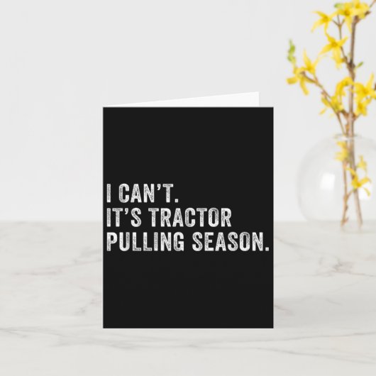 トラクおもしろいタ引っ張り私は不可能トラクタ引っ張り カード (黄色い花)