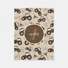 トラクカスタマイズトラックトラックパターンファーム機器 フリースブランケット