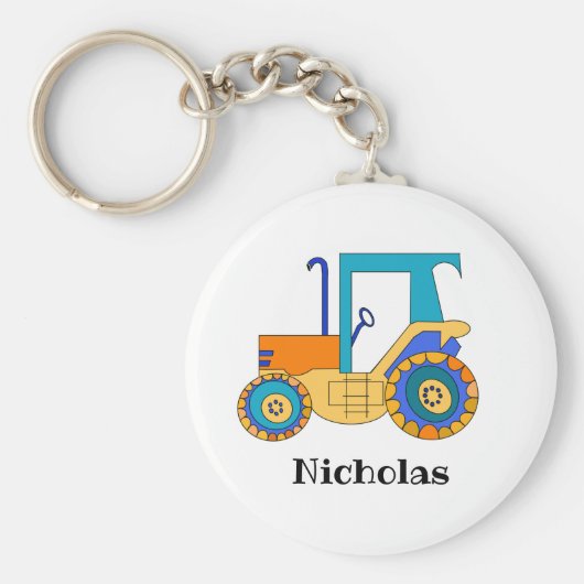 トラクカラフルタパーソナライズされた キーホルダー (正面)