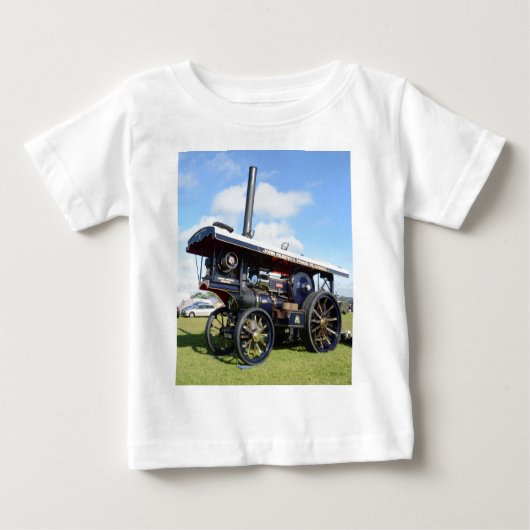 トラクションエンジンのレナウン号 ベビーTシャツ (正面)