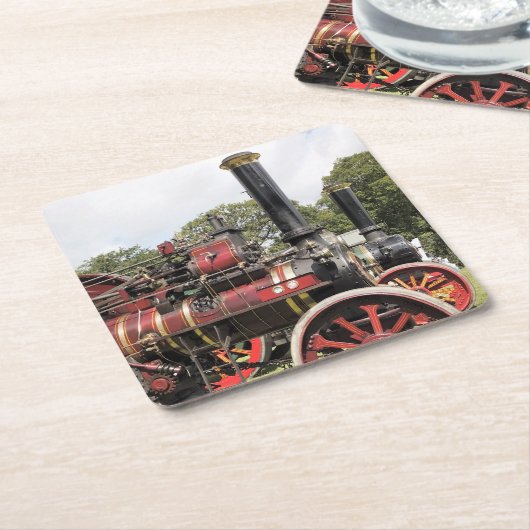 トラクションエンジン スクエアペーパーコースター (アングル)