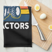 トラクタおもしろいーとシャツの農家Fに簡単に気を取られる キッチンタオル (四つ折り)