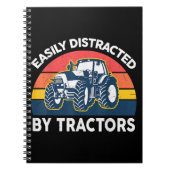 トラクタおもしろいーとシャツの農家Fに簡単に気を取られる ノートブック (正面)