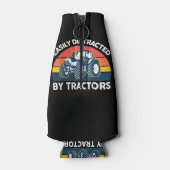 トラクタおもしろいーとシャツの農家Fに簡単に気を取られる ボトルクーラー (裏面)