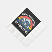 トラクタおもしろいーとシャツの農家Fに簡単に気を取られる 縁ありランチョンナプキン (角)