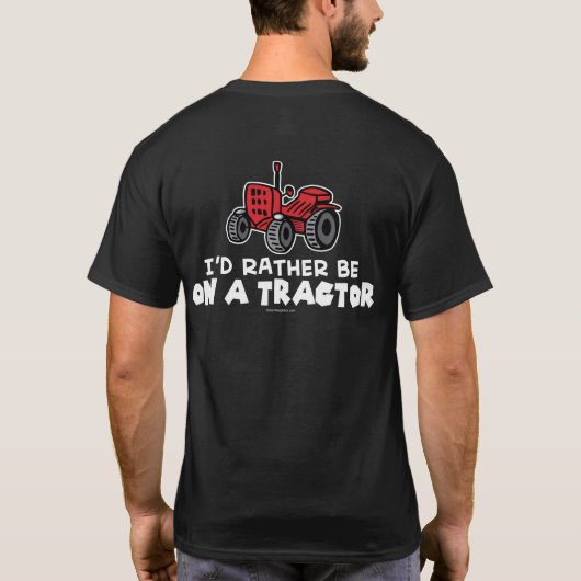 トラクタおもしろいーに乗りたい Tシャツ (裏面)