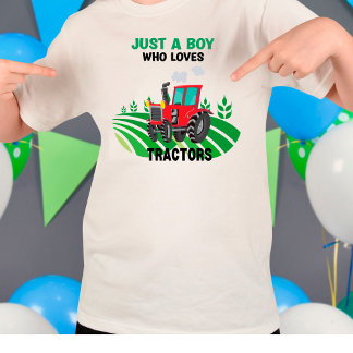 トラクタおもしろいー農場が大好きな少年 Tシャツ