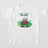 トラクタおもしろいー農場が大好きな少年 Tシャツ (レイダウン)