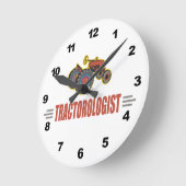 トラクタおもしろいー ラウンド壁時計 (傾斜)
