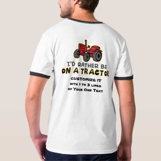 トラクタおもしろいー Tシャツ (裏面)