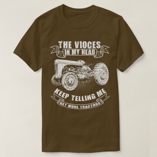 トラクタおもしろいーTeeより多くのトラクターを取得農家デザイン Tシャツ (デザイン正面)