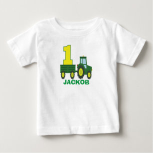 トラクタの誕生日シャパーソナライズされたツ- 1ST誕生日 ベビーTシャツ