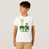 トラクタの誕生日シャパーソナライズされたツ- 7歳の誕生日 Tシャツ (正面フル)