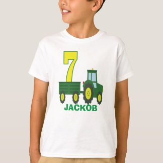 トラクタの誕生日シャパーソナライズされたツ- 7歳の誕生日 Tシャツ