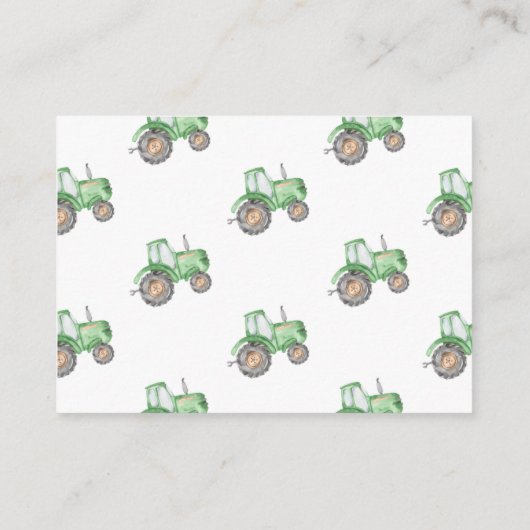 トラクタカード用のベビーブック |トラクター赤ちゃんシャワー エンクロージャーカード (裏面)