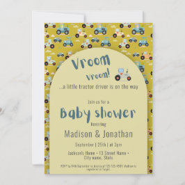 トラクタドライバ農家ベビーシャワー招待状 招待状