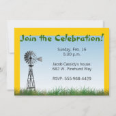 トラクタパーティの招待状:カート内の写真 招待状 (裏面)