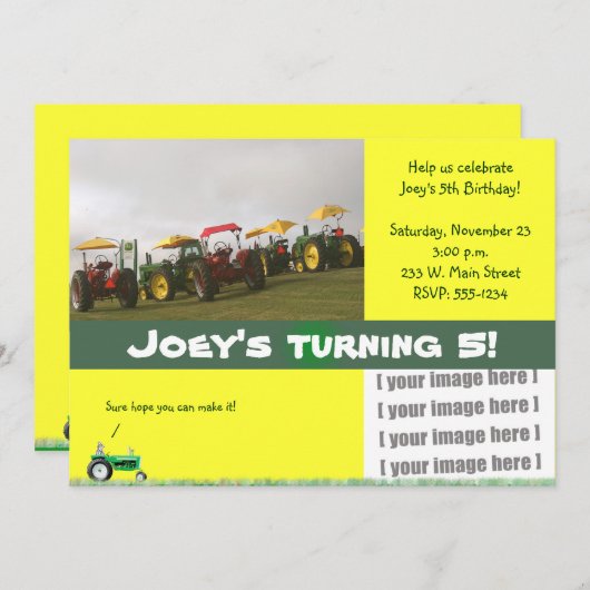 トラクタパーティの招待状:トラクターズガロア 招待状 (正面/裏面)