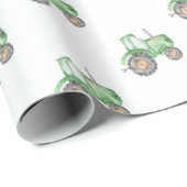 トラクタパーティーラッピング紙 |水色トラクター ラッピングペーパー (ロールコーナー)