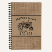 トラクタファミリーファームハウスバーラップクラフトミニレシピ ノートブック (正面)