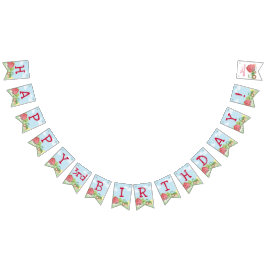 トラクタファーム誕生日バナー バンティングフラッグ