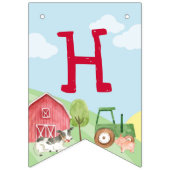 トラクタファーム誕生日バナー バンティングフラッグ (第1の旗)